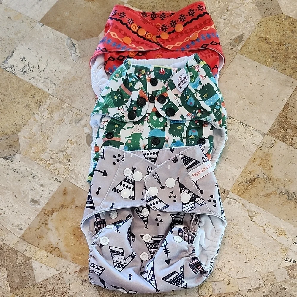 3 Colorful Cloth Diaper Covers